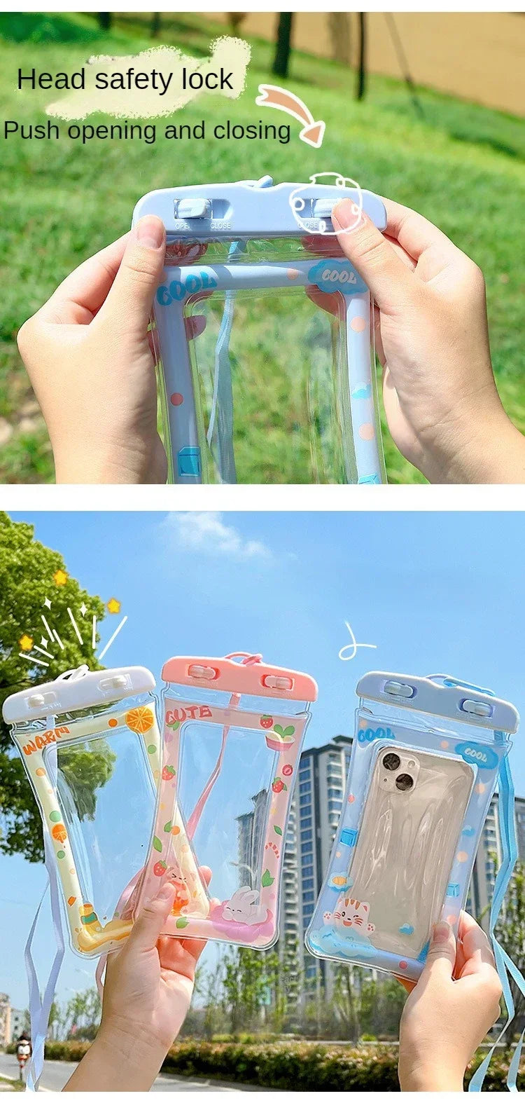 Universal Waterproof Phone Pouch with PVC Airbag Underwater - Touchscreen Case for Swim and Diving 도매 Льготы