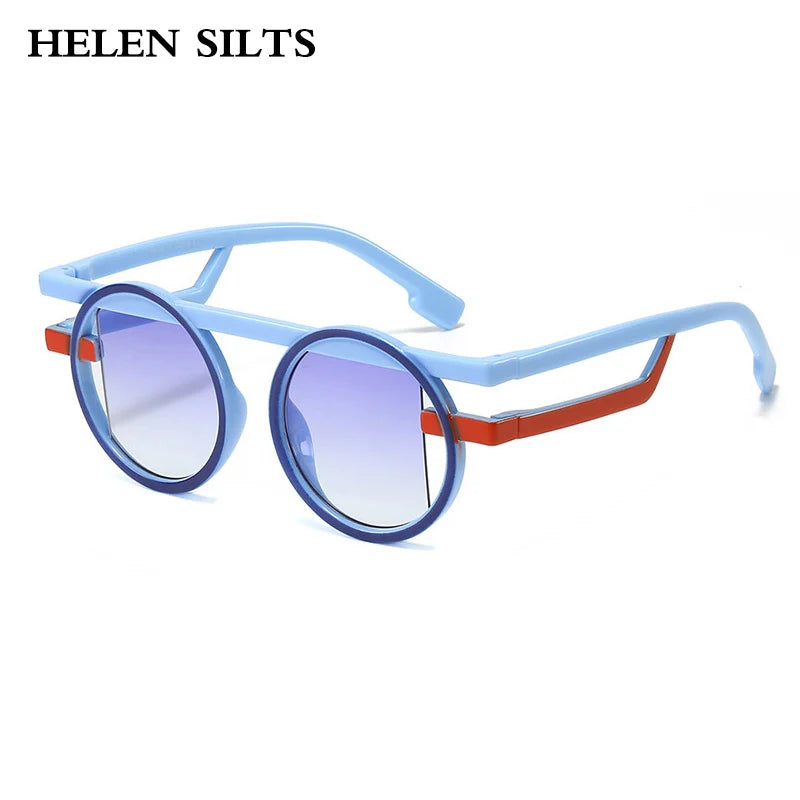 Retro Punk Style Small round Sunglasses UV400 Gradient Shades Unisex Fashion Sun Glasses for Men And Women