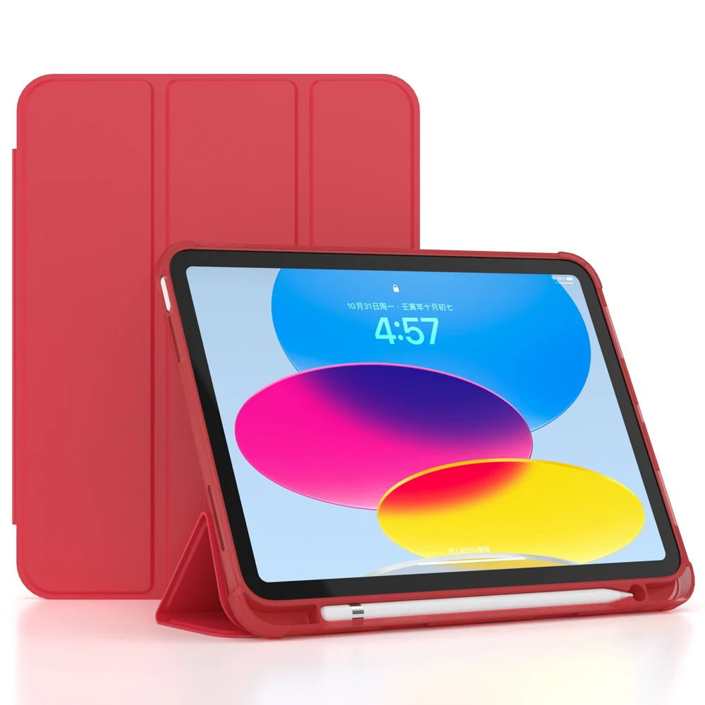For iPad 10 10th Generation Case with Pencil Holder Silicone Back Cover For iPad Pro 11 Air 5 10 9 10 2 9th 10th Gen 2022 A2696