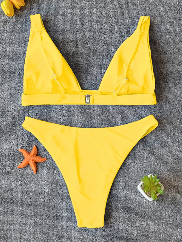 Bikini 2025 Micro Sexy Swimsuit Women Push Up Swimwear Two Piece Bikini Set Solid Bather Bathing Suit Swim Suit Female