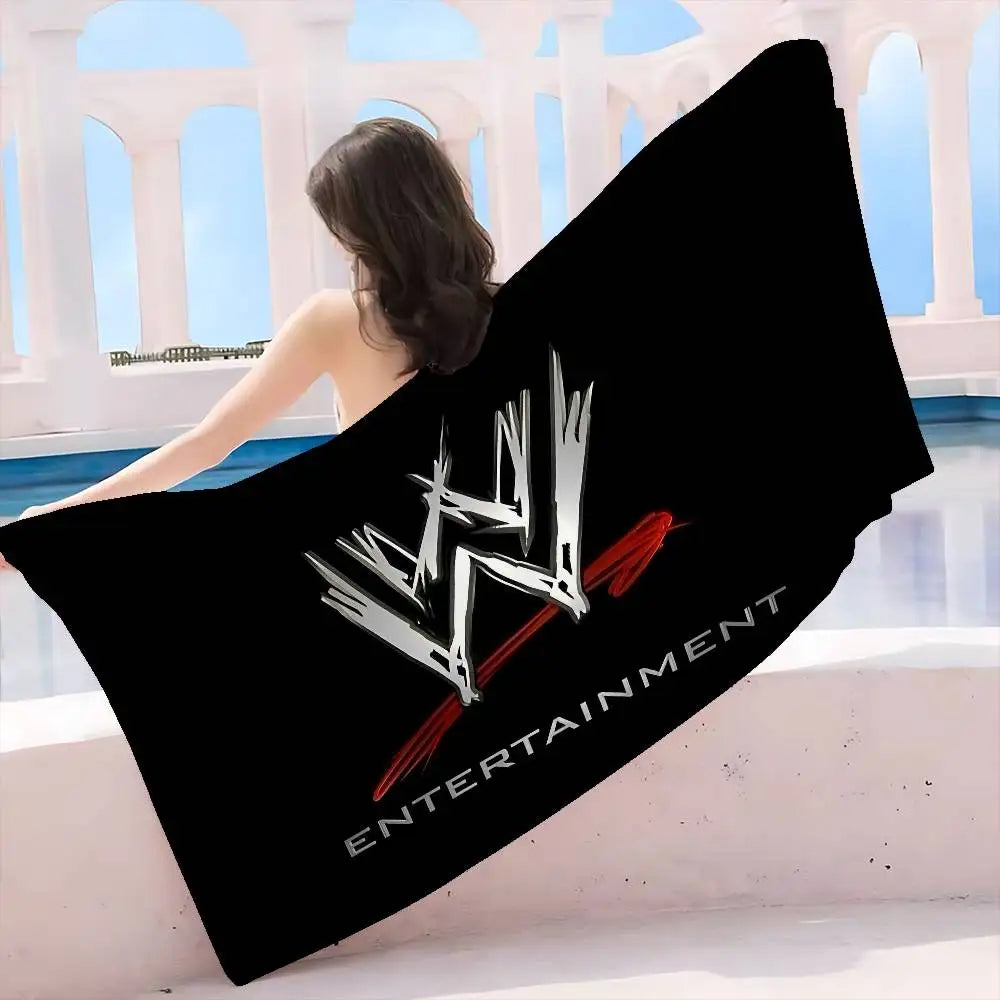 W-WWE Wrestling Star Big Microfiber Beach Towels Quick Dry Towel Sand Beach Towels Pool Towel for Travel Swim Pool Yoga