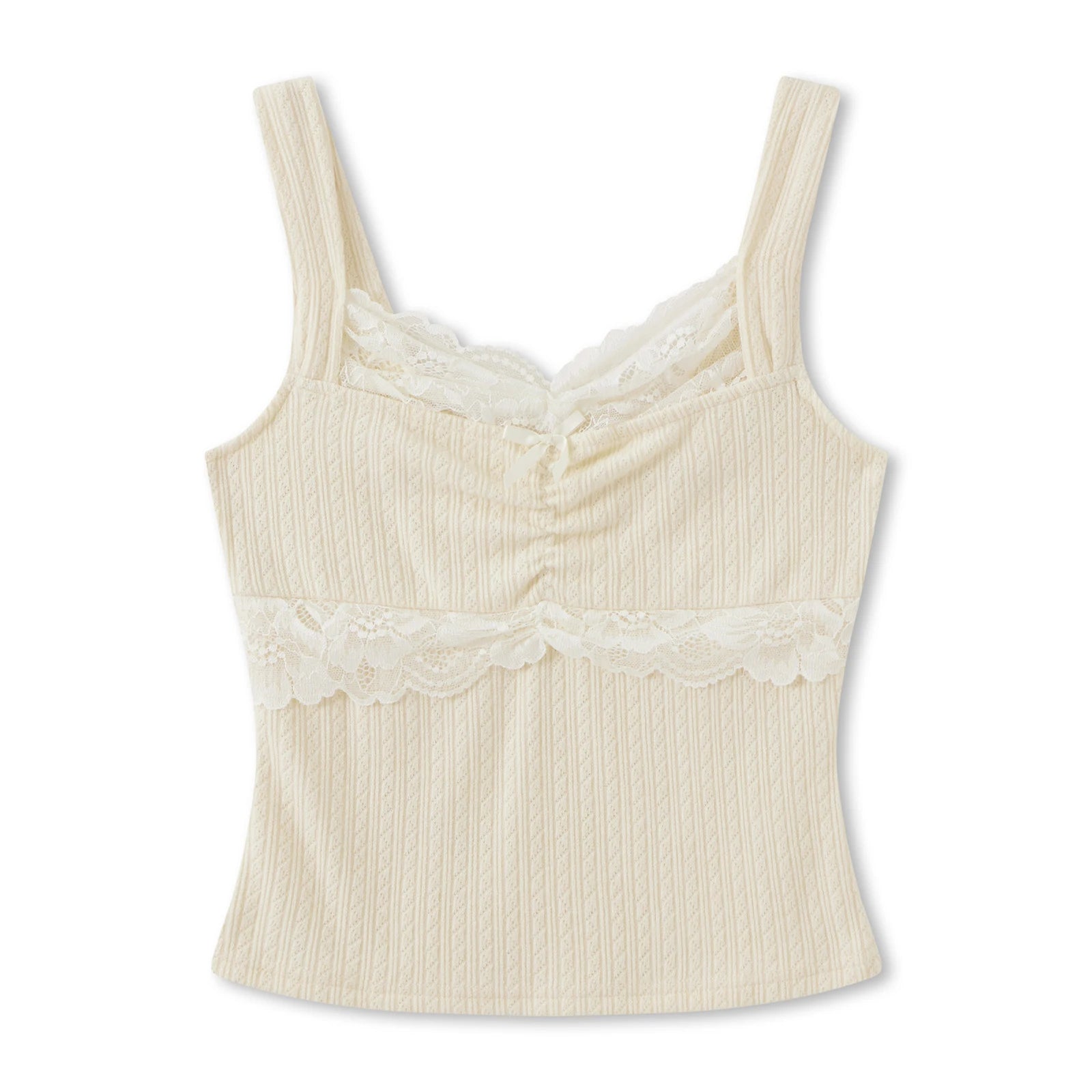 Y2k Coquette Lace Trim Crop Top Women 00s Vintage Aesthetic Grunge Slim Fit Vest Retro Cottage Tank Tops Clothes