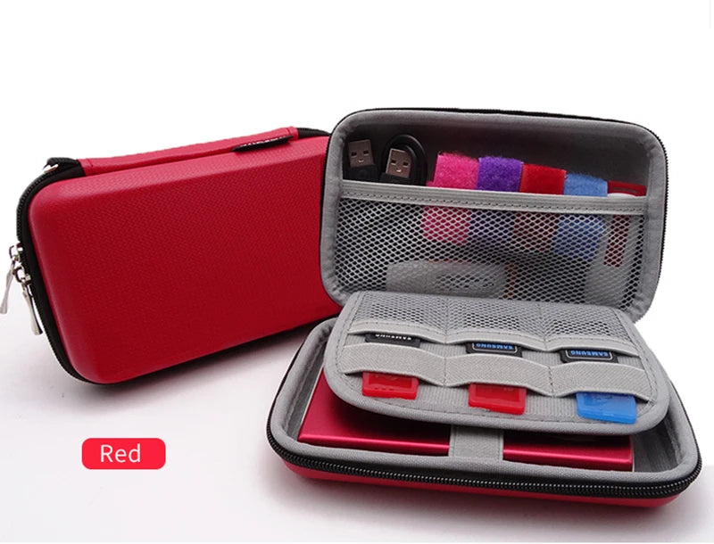 Hard Drive Case Tidy External Protective Storage Bag Electronics Gadget Cable Pouch Earphone SD Card,U Disk and Portable HDD SSD