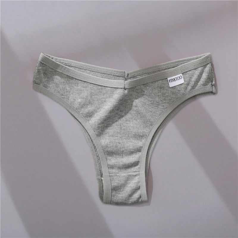 5Pcs/Set Women Cotton Brazilian Panties V Waist Female Underwear Comfortable Underwear Low Rise T-Back Bikini Girls Lingerie New