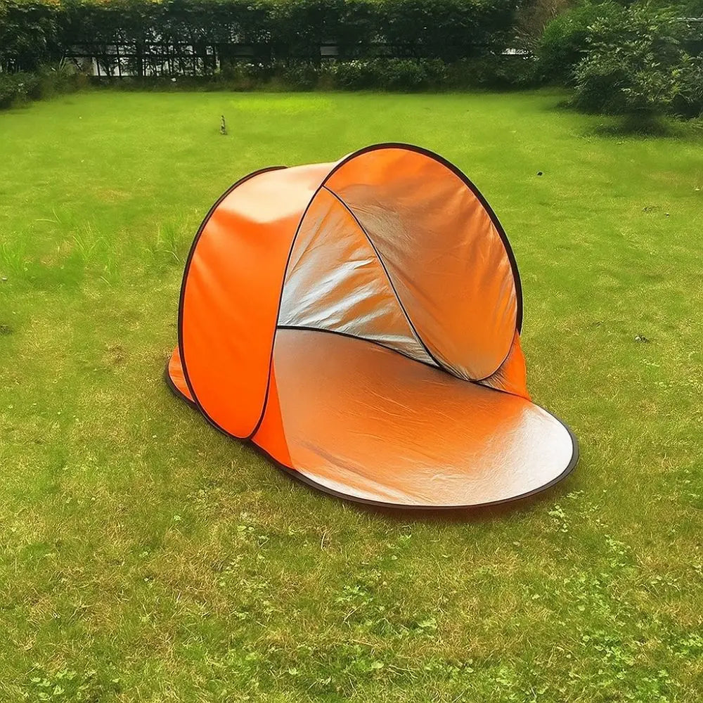 Camping Tent Silver Coated Small Folding Tent Instant Pop-up Automatic Sun Shelter Portable UV Protection Mini Beach Tent Summer