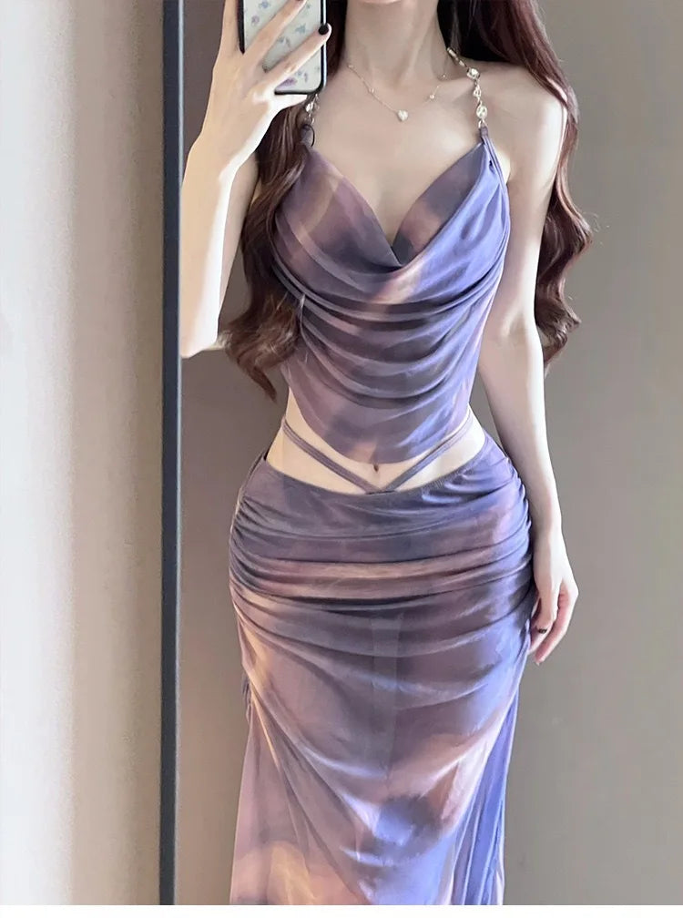 Bikini Swimsuit For Women 2025 New Three-Piece Set With Long Skirt Sexy Push-Up Underwire Beach Vacation Swimwear