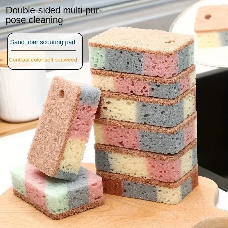 Kitchen Stain(2-Pack) Removal Nano Sponge Magic Wipe Hundred Clean Cotton Dishwashing Sponge Wipes Bathroom Cleaning Utensils