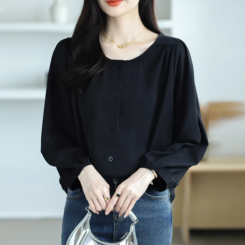 Women's Loose and Casual Shirt, Slim and Reduces Age-reducing Temperament