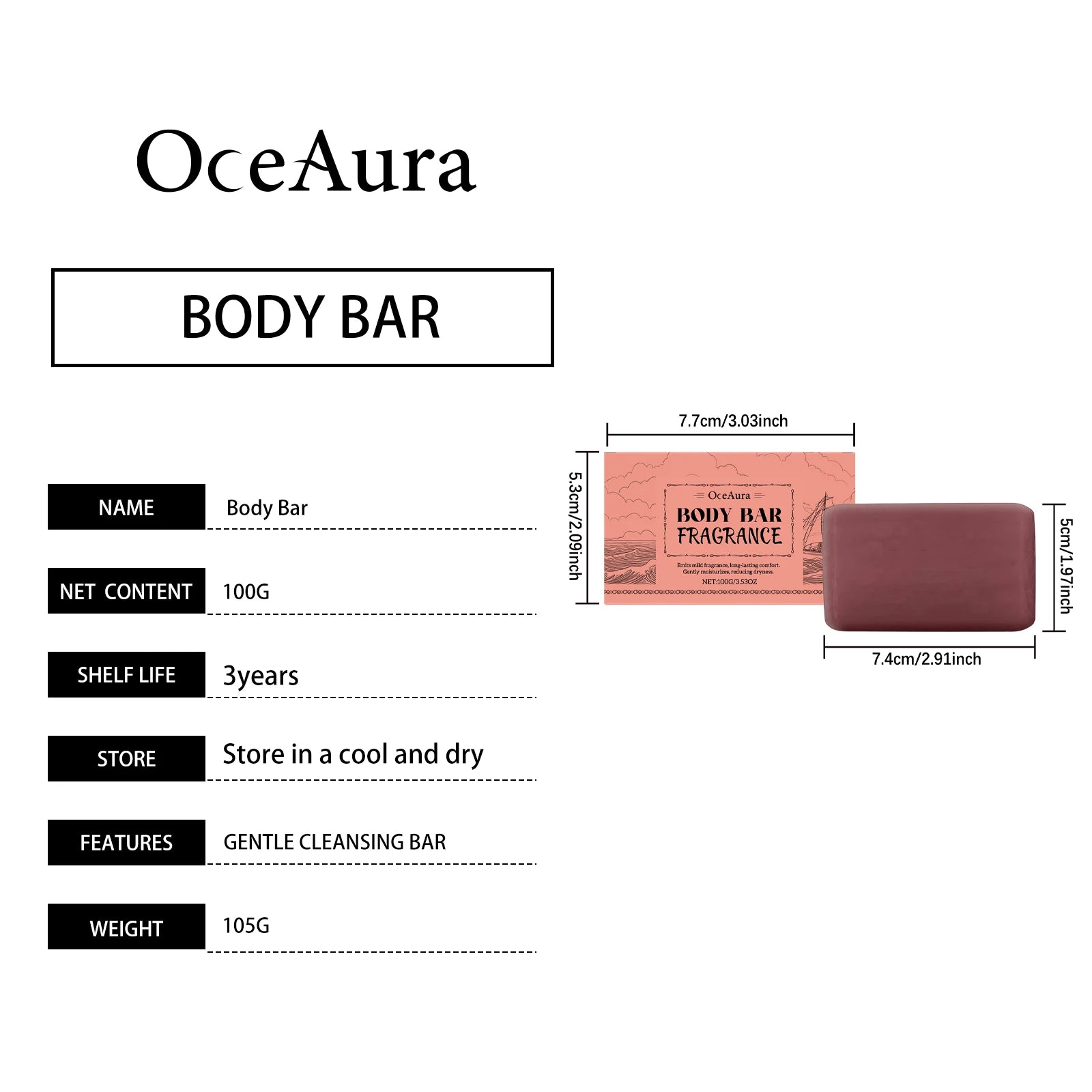 Sandalwood Scented Body Bar Moisturizing Gentle Cleansing Soap for Bath Shower Long-Lasting Fragrance Handmade Natural Skin Care