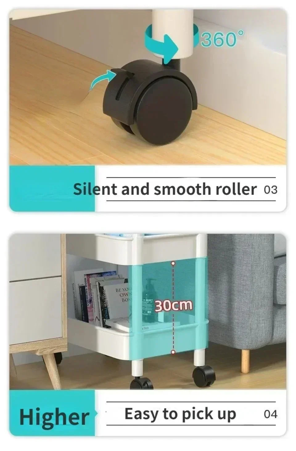 Kitchen Organizers And Storage Rack Household Cart With Wheels Multifunctional Home Accessories Mobile Rack Trolley Bookshelf