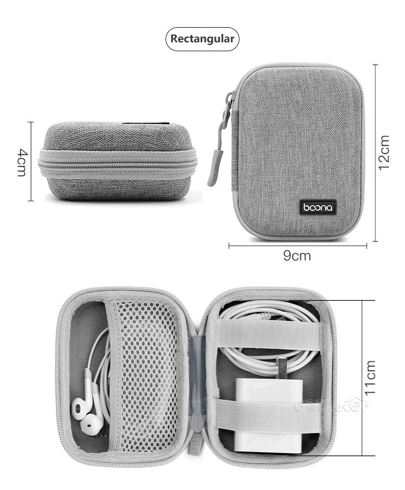 Shockproof Electronics Organizer Case for Power Adapter Cable Storage Bag Bluetooth Earphone Case Travel Small Tech Gadget Pouch
