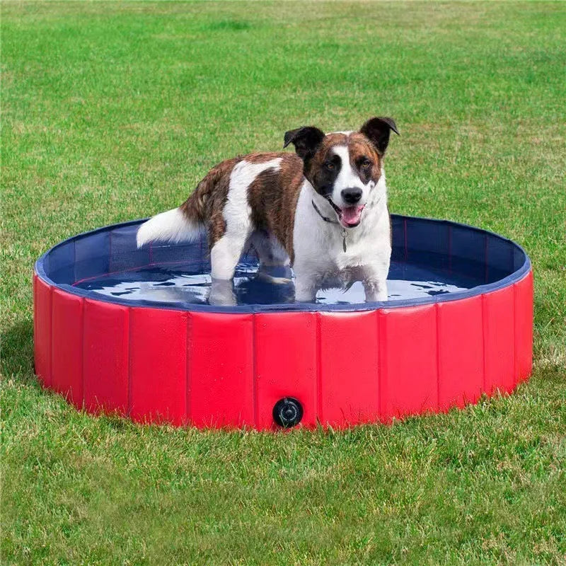 Foldable Pet Swimming Pool Bath Tub for Small Medium Dogs, Portable Outdoor Indoor Puppy Bathing Pool