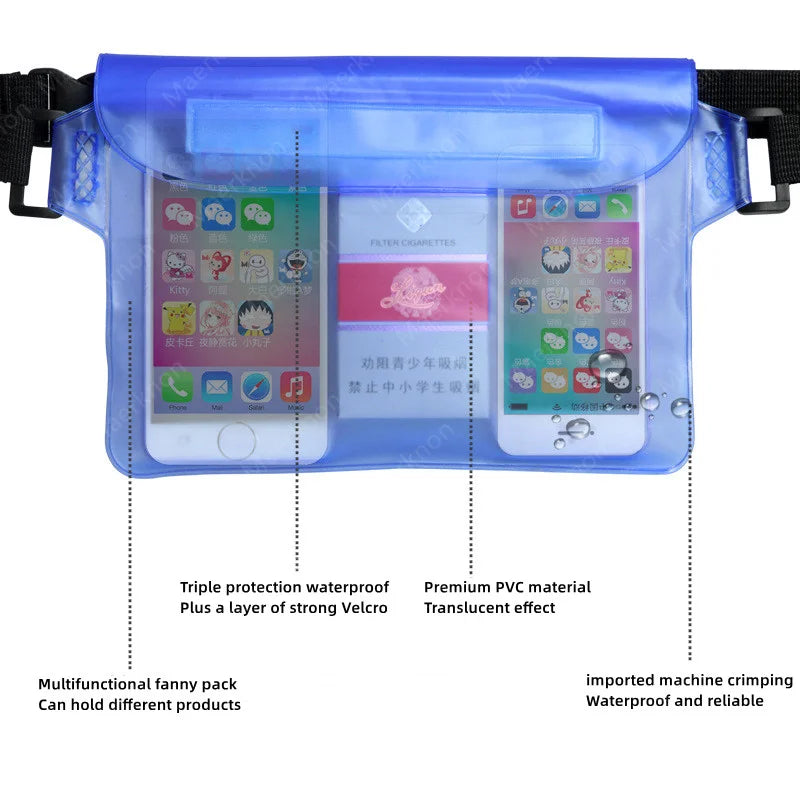 Sealing Waterproof Swimming Waist Bag PVC For iPhone iPad Sports Pouch Fanny Case Storage Bag Underwater Mobile Phones Dry Bags