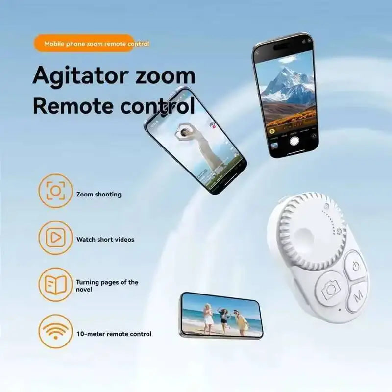 Intelligent Lazy Selfie Zoom Remote Wireless Control Remote Tiktok Video Novel Page Turner Controller For Cellphone Photo Taking