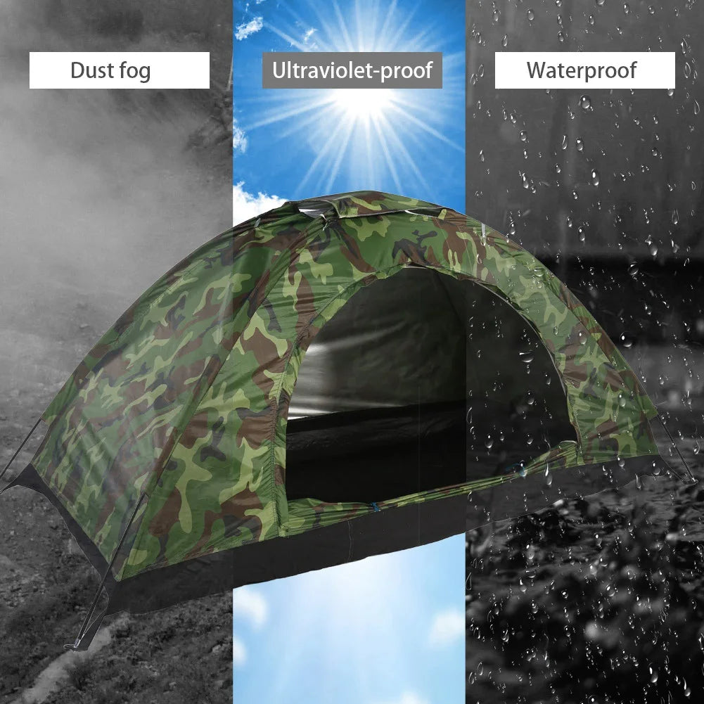 Outdoor Camouflage UV Protection Waterproof One Person Tent for Camping Hiking