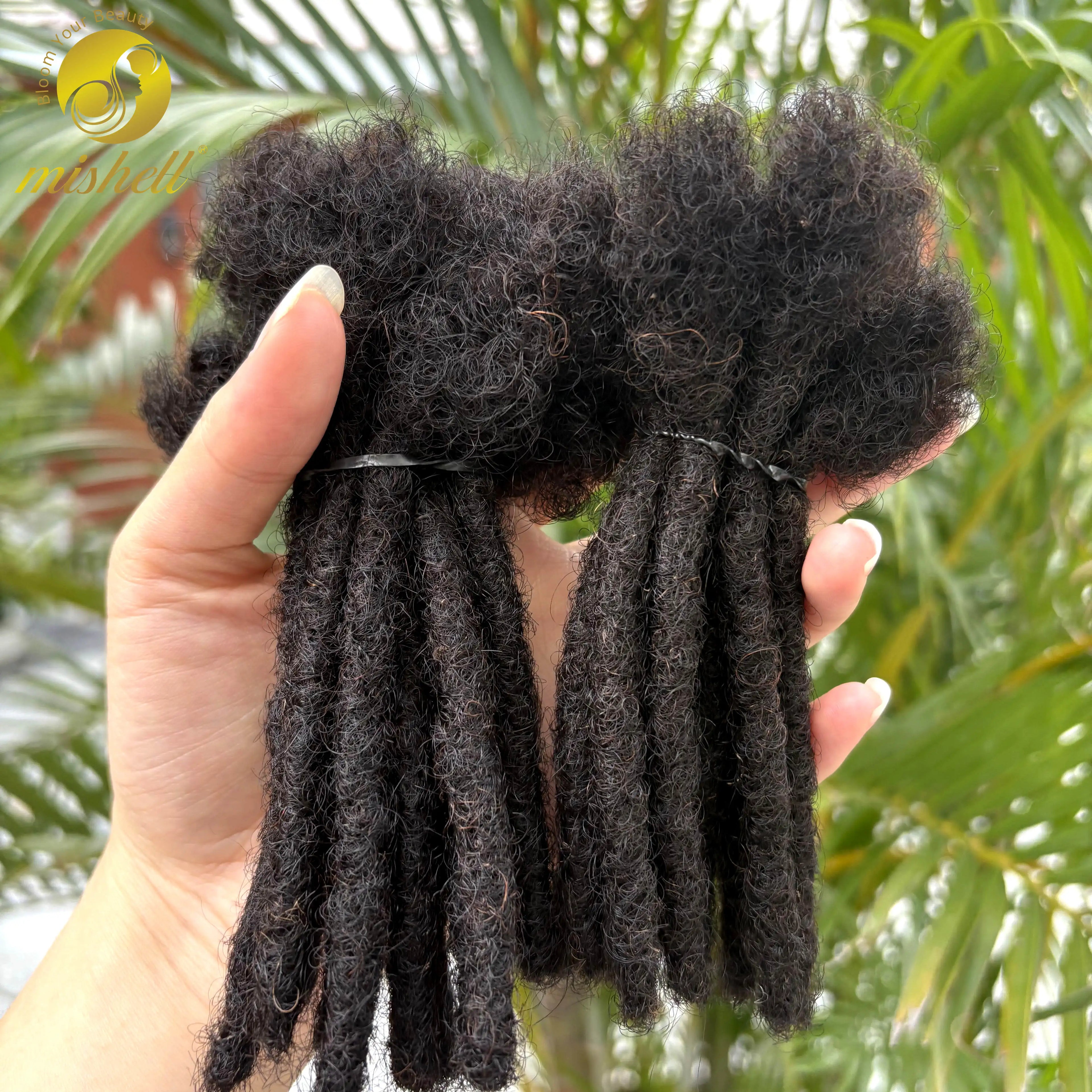 0.6cm 4-8Inch Regular Loc Extension Human Hair 50 Strands Full Handmade 100% Human Hair Dreadlock Extensions for Men Women