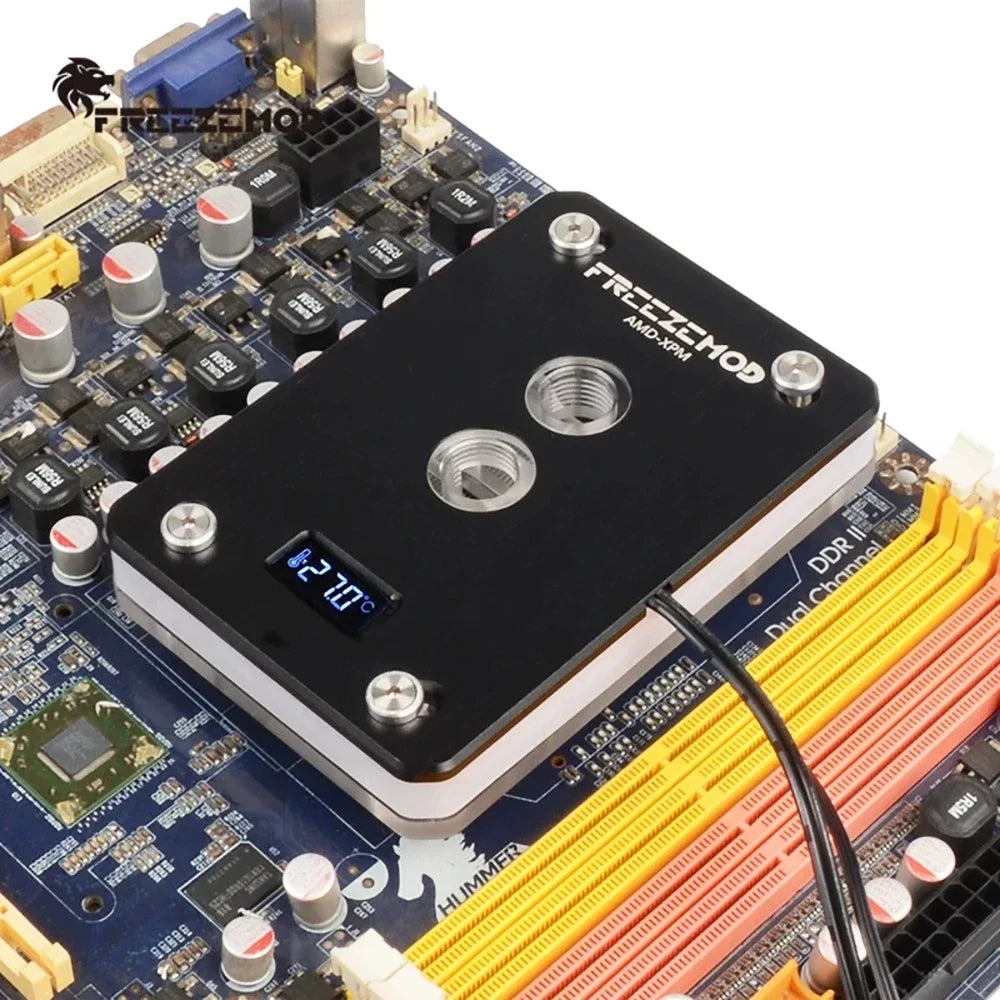 FREEZEMOD CPU Water Block With Thermometer Monitor For AMD AM5 AM4 AM3 AM2 CPU Water Cooler 5V ARGB AURA SYNC