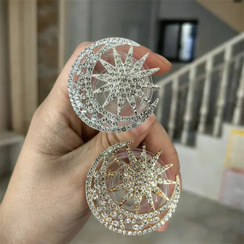 Zircon Moon Star Phone Griptok Universal Smart Tok Stand Socket For iPhone Folding Holder Finger Ring Support Bracket