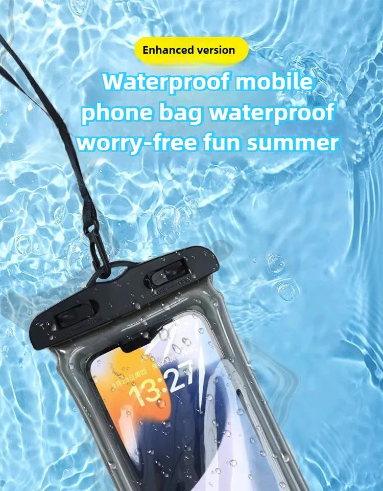 Transparent Waterproof Phone Pouch Under 7.2 Inches Touch Screen Swimming Rafting Waterproof Case with Lanyard Sealed Bag