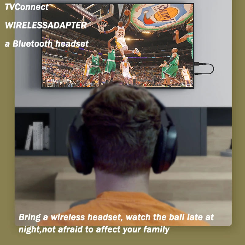 H7/H3 Tv Bluetooth Headphone Wireless Headset with Mic USB Adaptor Headset Noise Cancelling Stereo Foldable Bass for TV Earphone