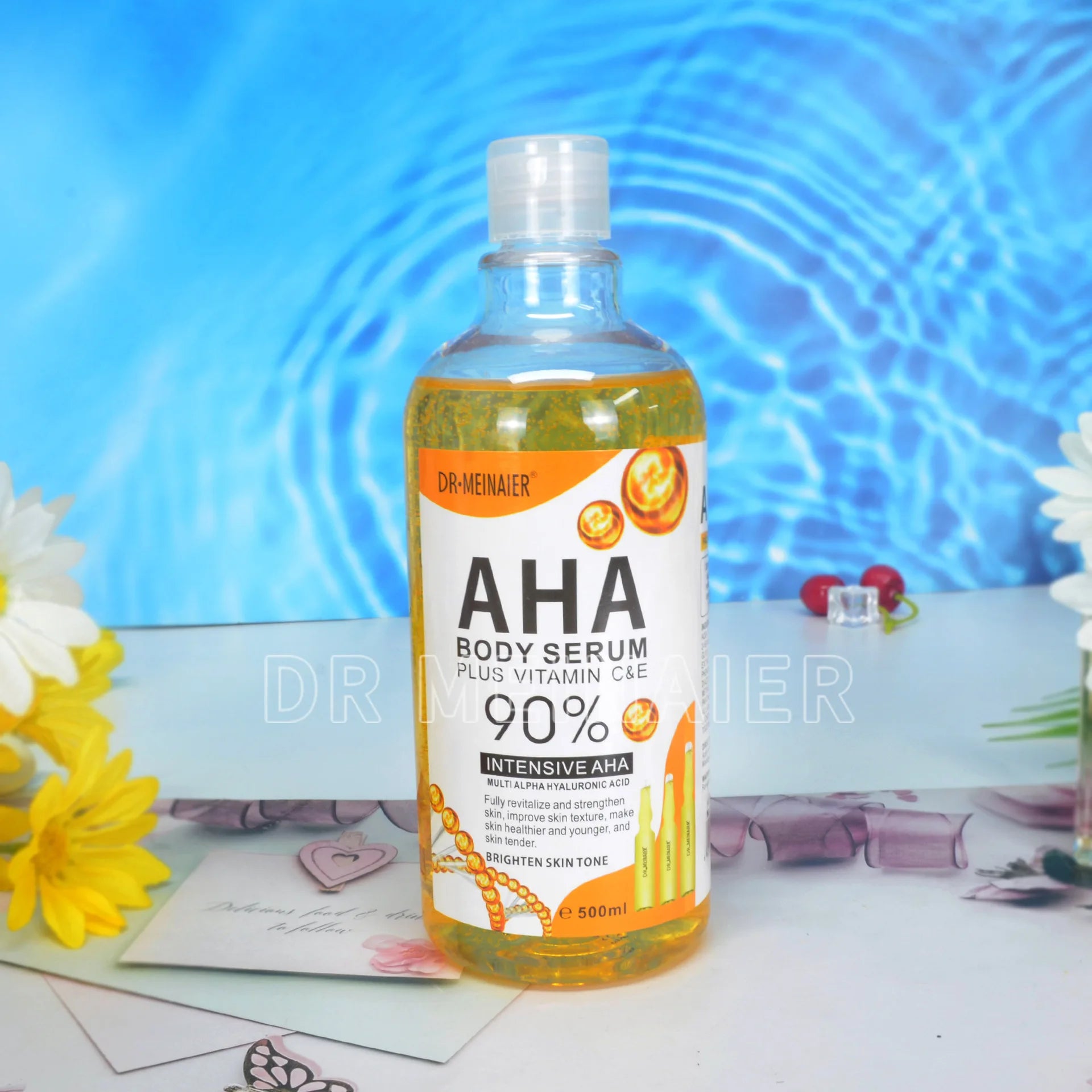 500ML Vitamin C AHA HYALURONIC& NICOTINAMIDE Face Serum Moisturizing Lightening Body Cream