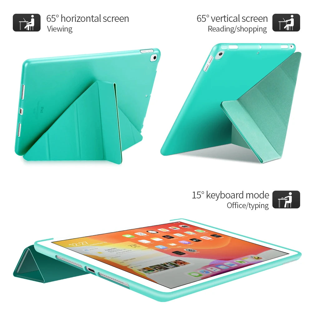 For iPad 10th 2022 Case 10.2 8th 9th 7th 6th Generation Leather Case For iPad 2026 A16 3 4 Air 11 10.9 Mini 4 5 6 Silicon Cover