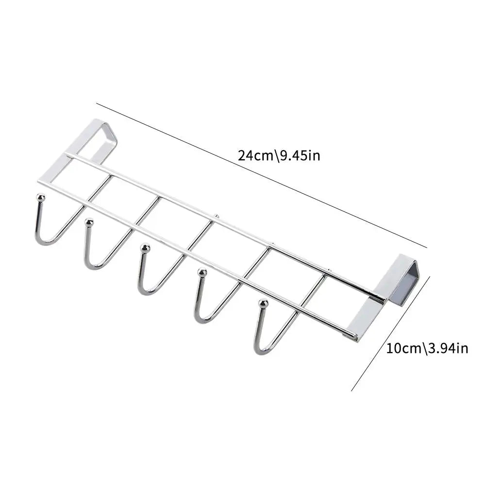 Hooks Over The Door 5 Hooks Home Bathroom Organizer Rack Clothes Coat Hat Towel Bags Keys Hanger Bathroom Kitchen Accessories