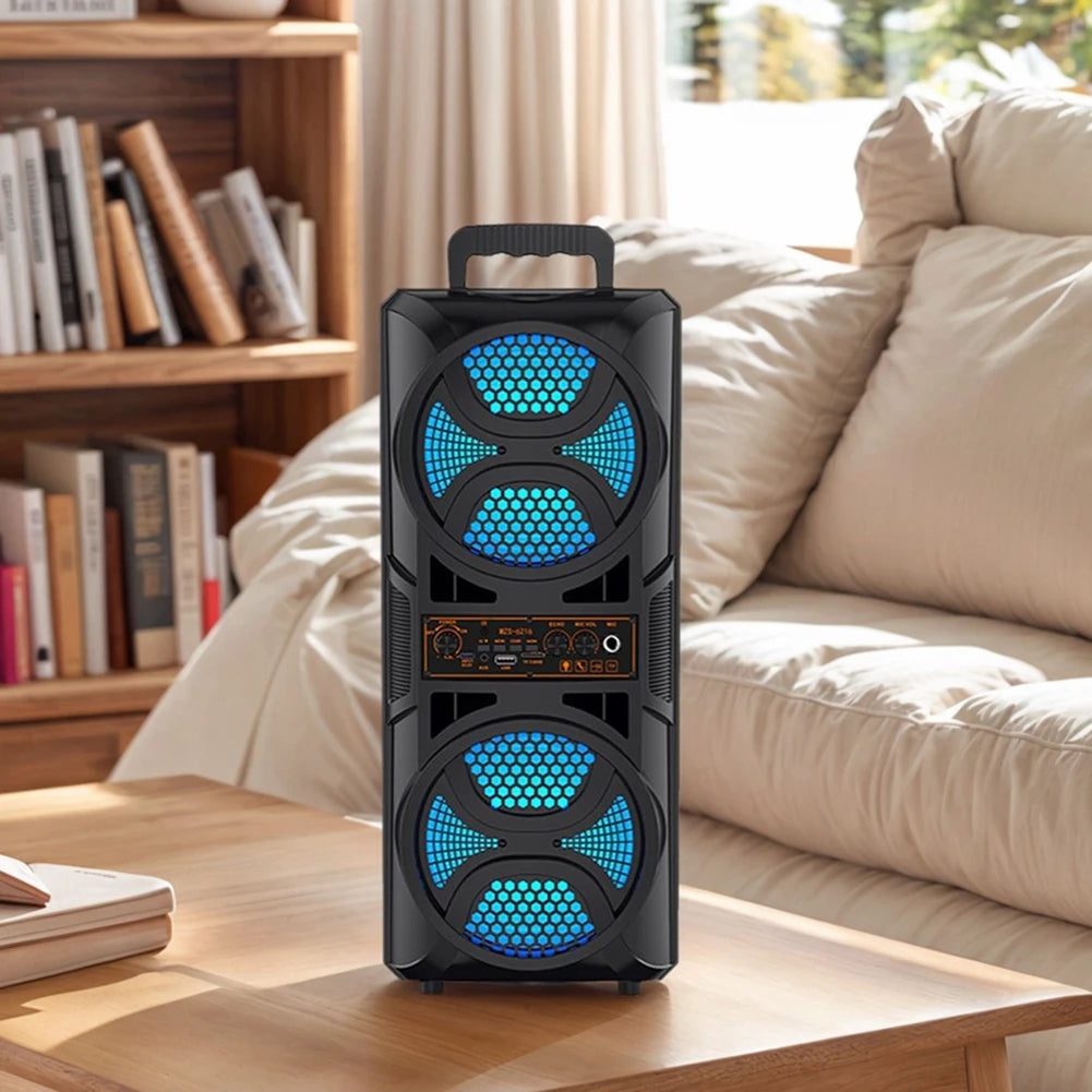 BT Speaker Portable Speaker Support USB/TF/AUX/FM/BT/MIC Wireless Stereo Speaker Outdoor Speaker Long Playtime for Outdoor Party