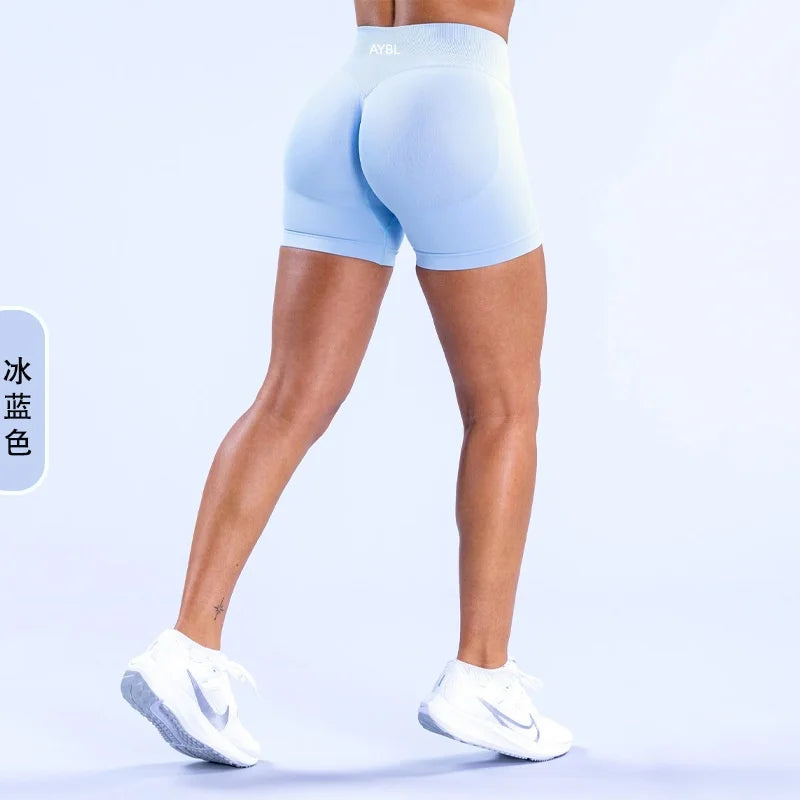 Fashion Shorts Low Waist Seamless Yoga Shorts Scrunch Bum Gym Shorts Women Workout Biker Stretch Fitness Shorts