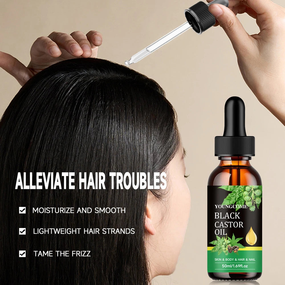 Black Castor Oil Healthy Organic Castor Oil Improves Hair Line Toughness Nourishes The Body Skin Hair Massage Moisturizing 60ml
