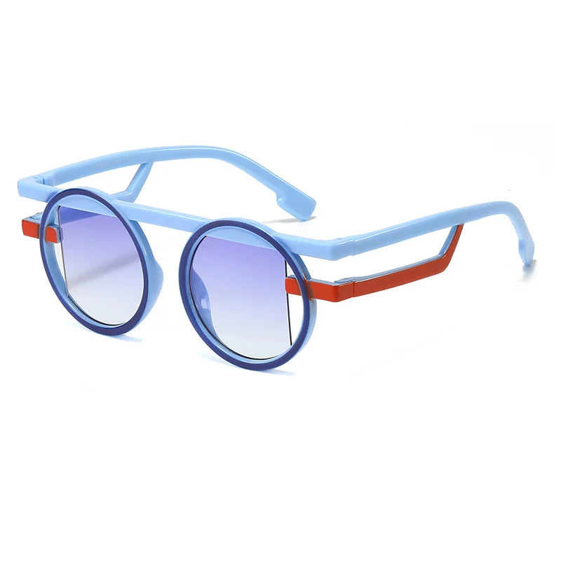 Retro Punk Style Small round Sunglasses UV400 Gradient Shades Unisex Fashion Sun Glasses for Men And Women