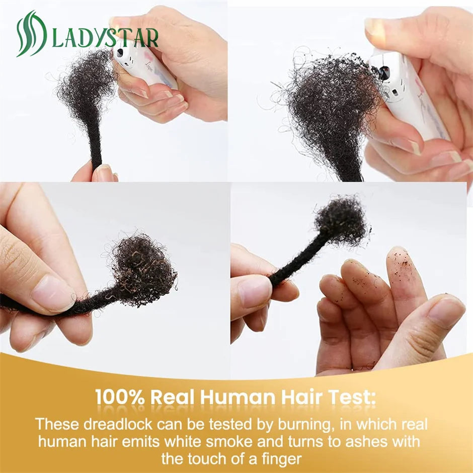 0.2cm Microlocs 100% Human Hair Dreadlock Extensions for Men Women Kids Full Handmade Permanent Loc Extensions