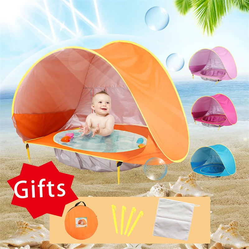 Baby Beach Tent Shade UV Protection Sun Shelter Infant Outdoor Toys Swimming Pool House Beach Tent Toys for Kids Children