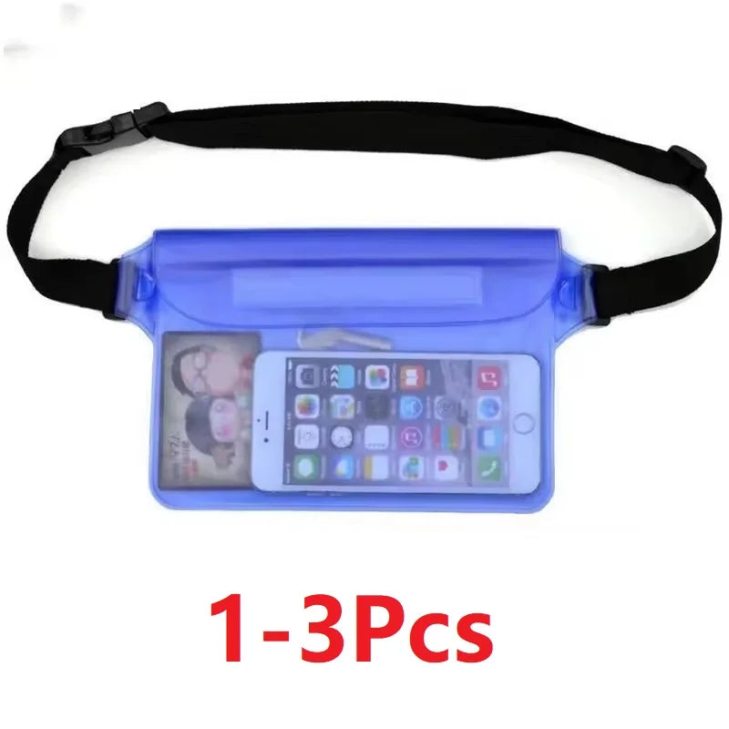 Waterproof Pouch Mobile Phone Case With Waist Strap Multi Color Swimming Storage Bag Phone Moisture Proof Dry Bag For Cell Phone