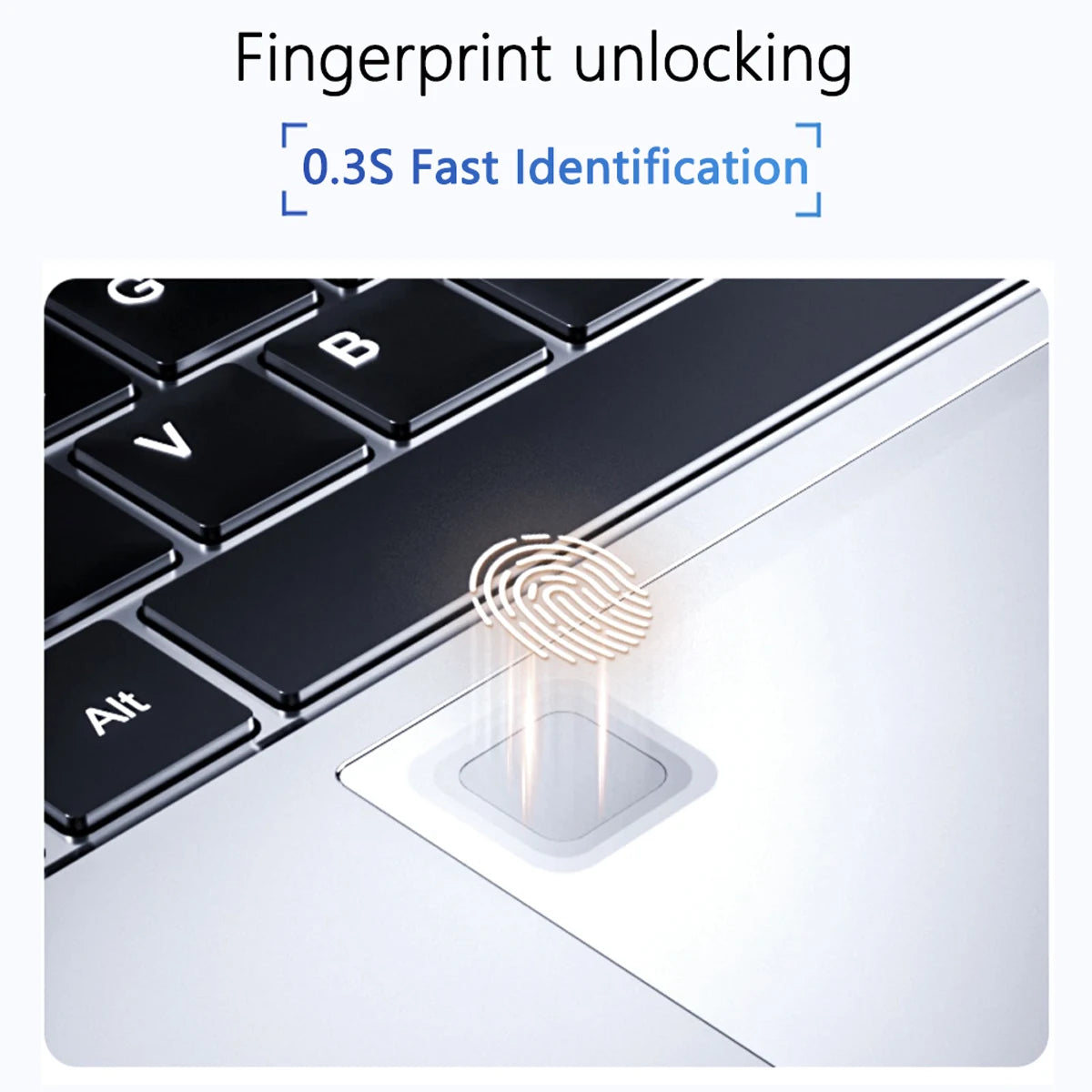 15.6 inch Intel N95 Business Laptop 16GB RAM 512GB SSD Backlit Keyboard With Fingerprint Bluetooth Camera for PS Office 365