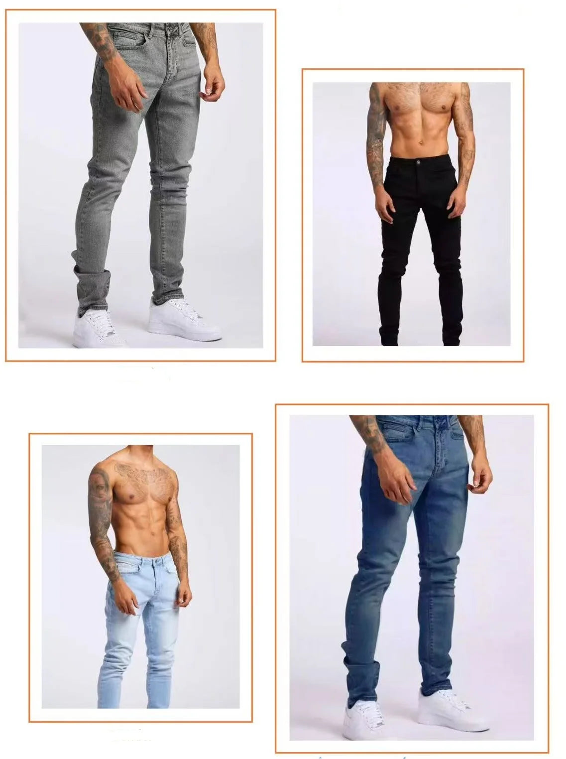 2025 new men's slim fit classic slim fit jeans casual street style casual men's slim fit jeans men's slim fit pencil jeans
