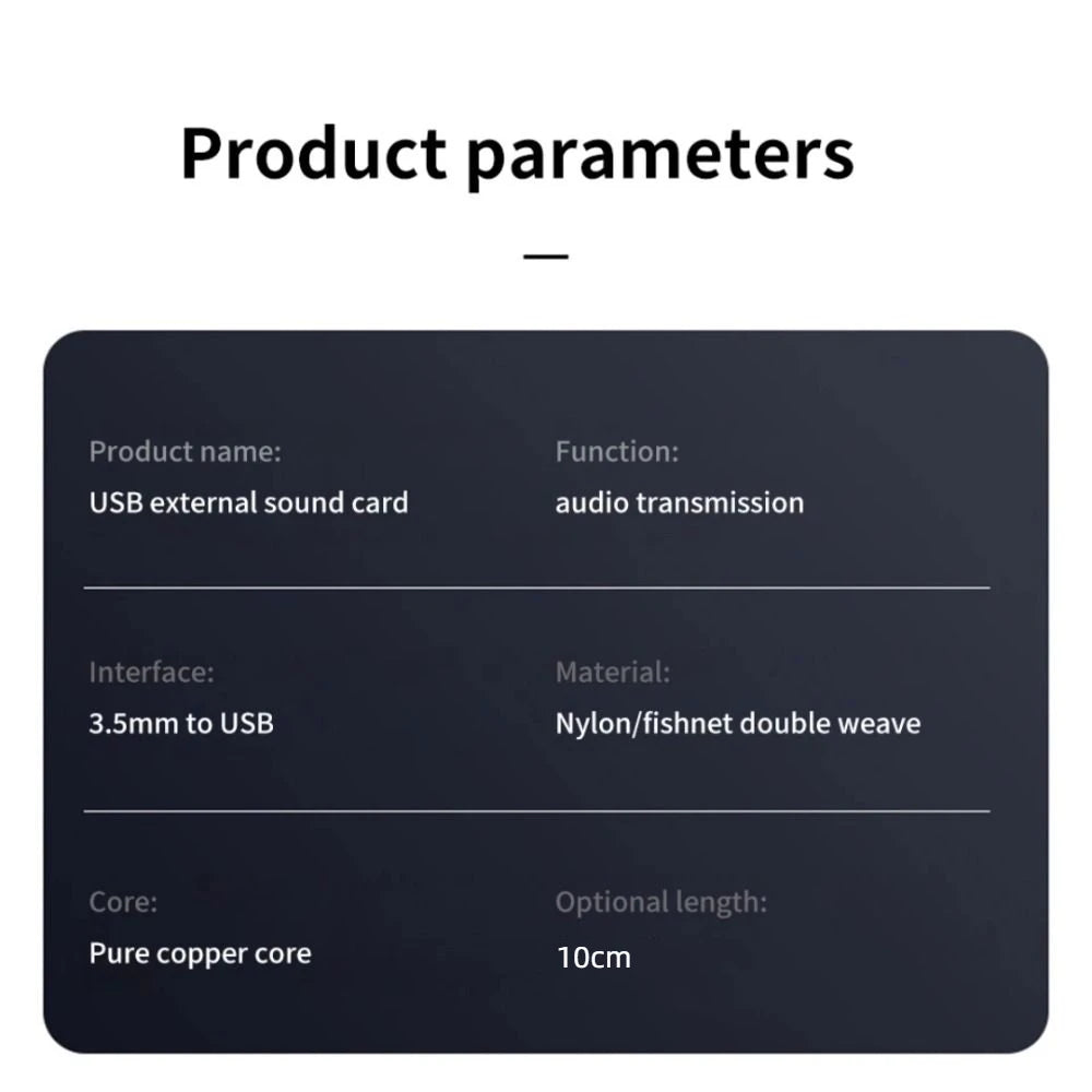 USB To 3.5mm Headphone Adapter High Fidelity HIFI Earphone Adapter Portable Audio Wired Headset Converter For Headphones/Phone