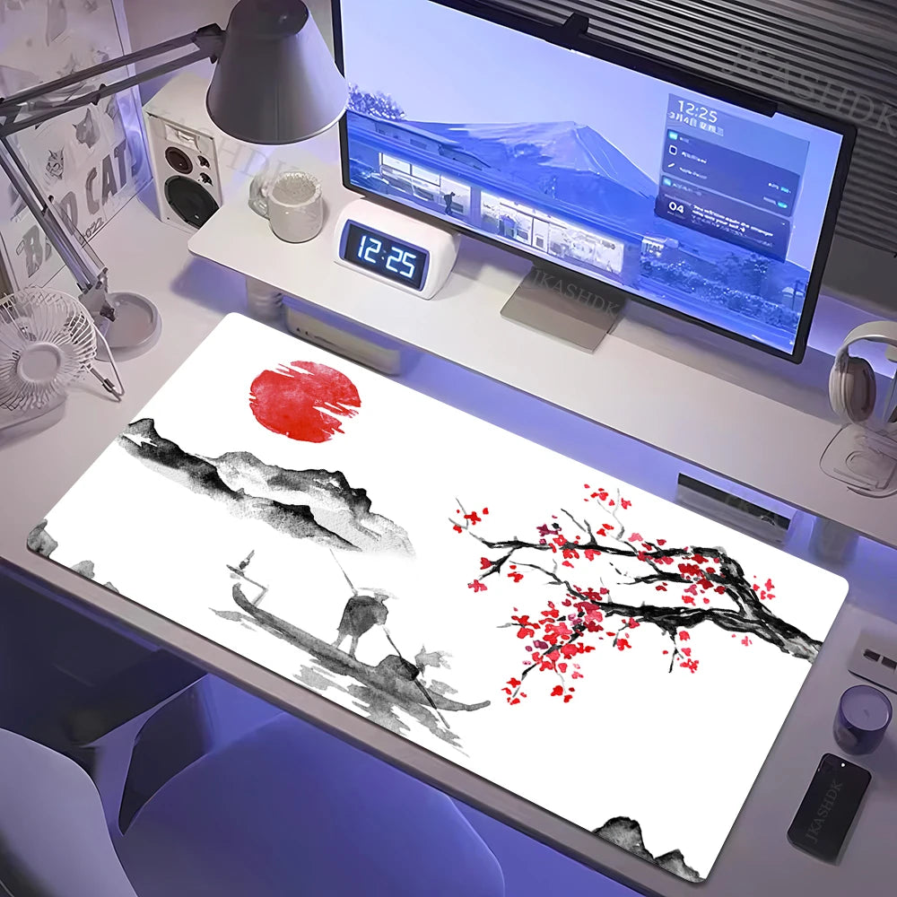 Cherry Blossoms Wrist Rest Keyboard Gaming Mouse Pad White Mousepad Pk Control Welcome Mat Desk Decorations Office Rug Keypad