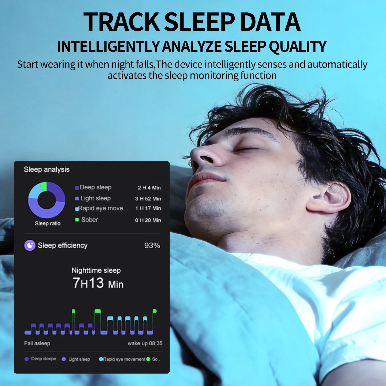 Smart Ring Health Tracker Heart Rate Blood Oxygen Sleep Monitor IP67 Waterproof Magnetic Charging Fitness Tracker iOS Android