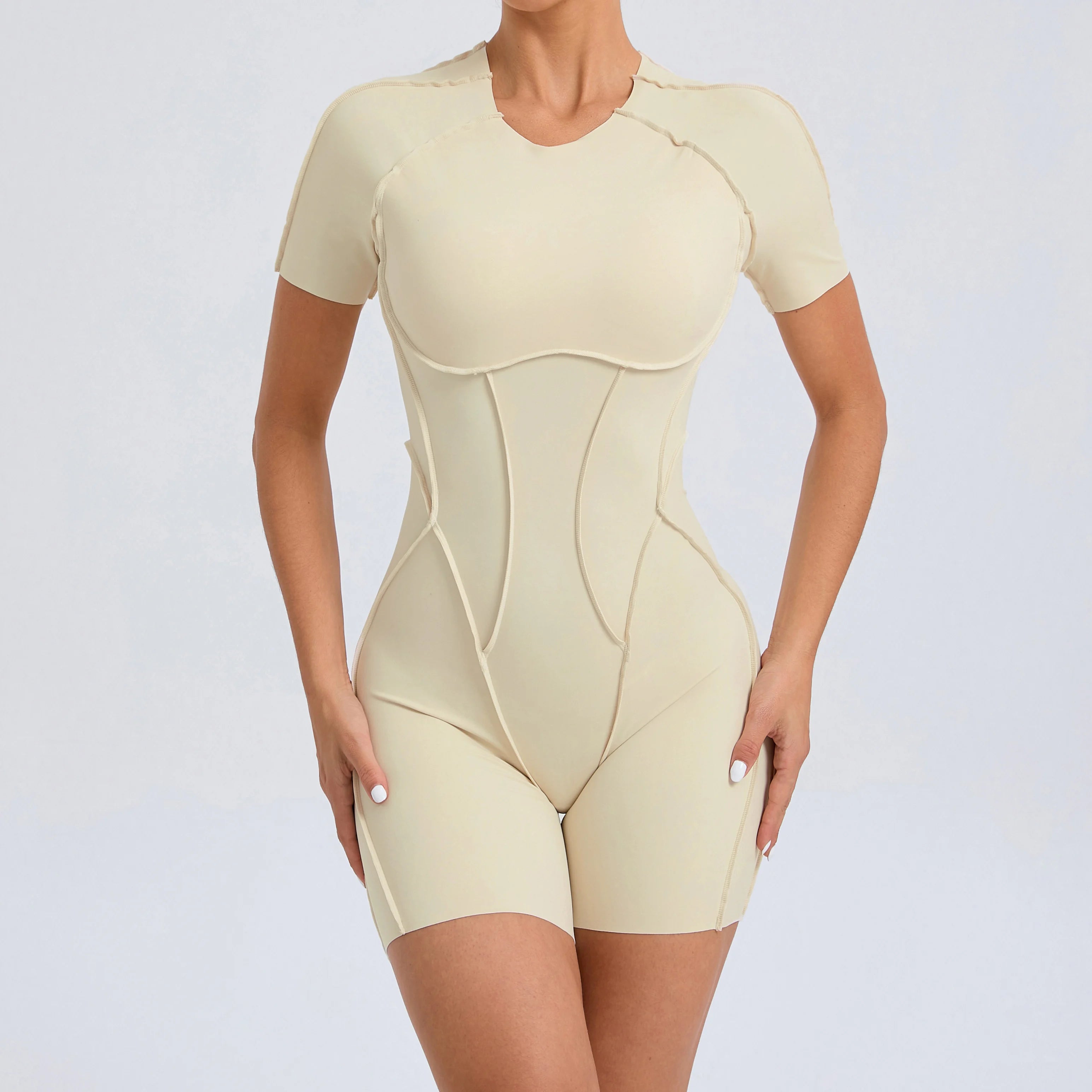Short Jumpsuit Gym Clothes For Women Sportswear Fitness Overalls Backless Scrunch Booty Yoga Suit Sports Set Outfit