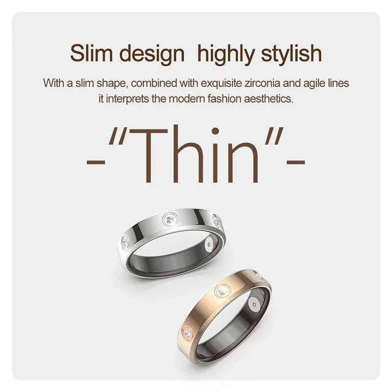 For Xiaomi Smart Ring Women Men Super Narrow Heart Rate Health Stress Measurement Monitor HR01 Waterproof Fashion Ring New