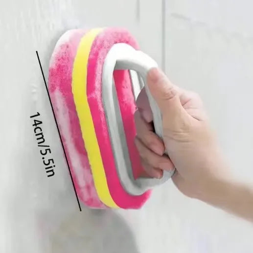Cleaning Brush with Handle Kitchen Sponge Wipe Thickening Bathroom Tile Cleaning Sponge Household Stain Removal Clean Tools