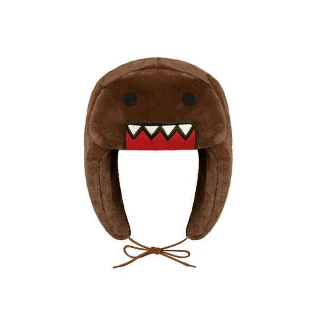 Winter Warm Bomber Hat Cute Cartoon Anime Cap Russian Ushanka Gorras for Boy Girls Outdoor Velver Thick Bombers Hat for Skiing