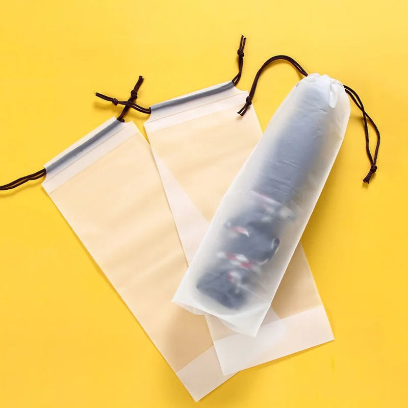 5/20pcs Waterproof Translucent Umbrella Storage Bag with Drawstring Portable Multi-purpose Pouch for Home Travel Organizer Essen