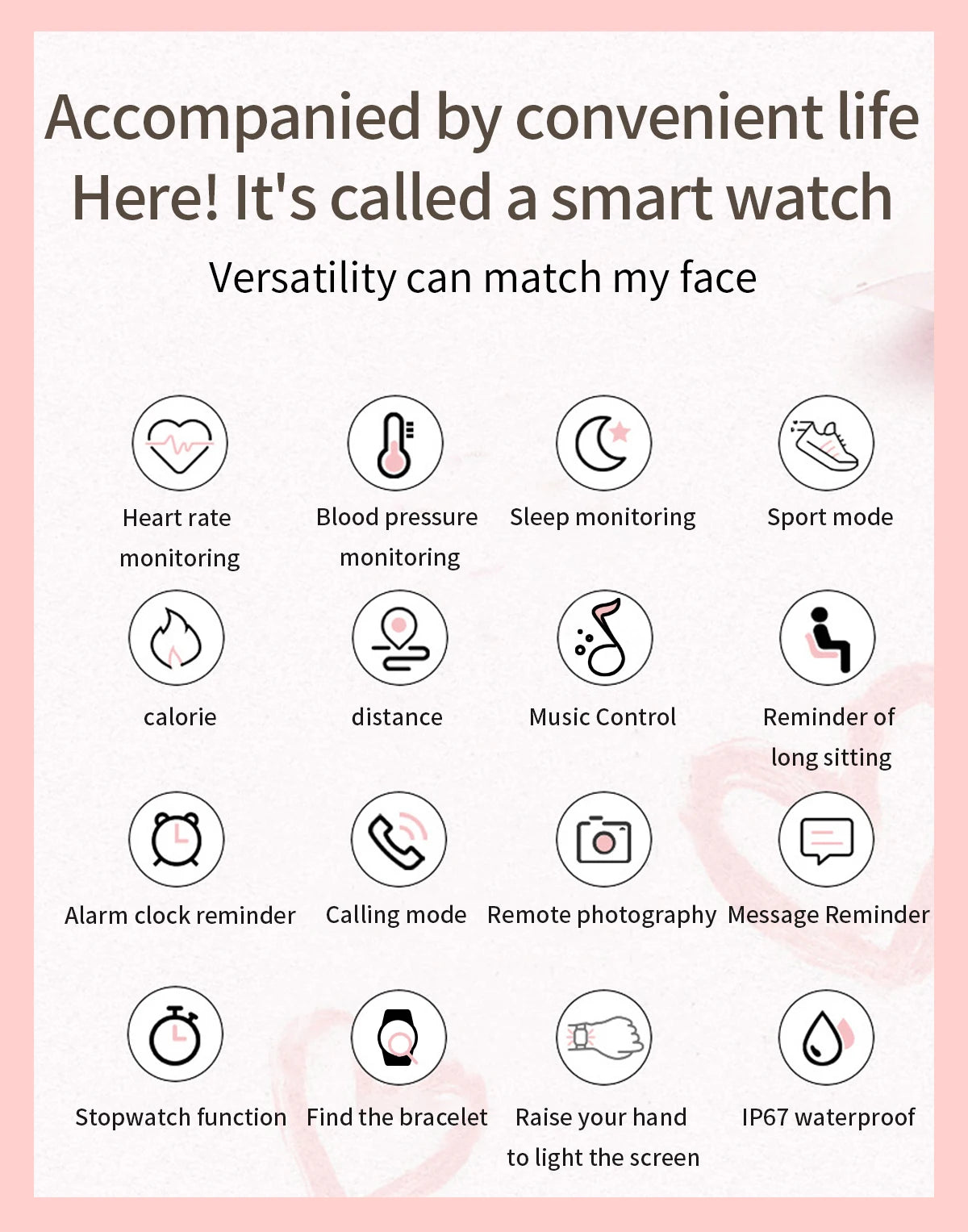 Smart Watch for Women 1.2" Bluetooth Call 100+ Sport Modes Fitness Tracker with Heart Rate/Sleep/SpO2 Monitor IP67 Waterproof