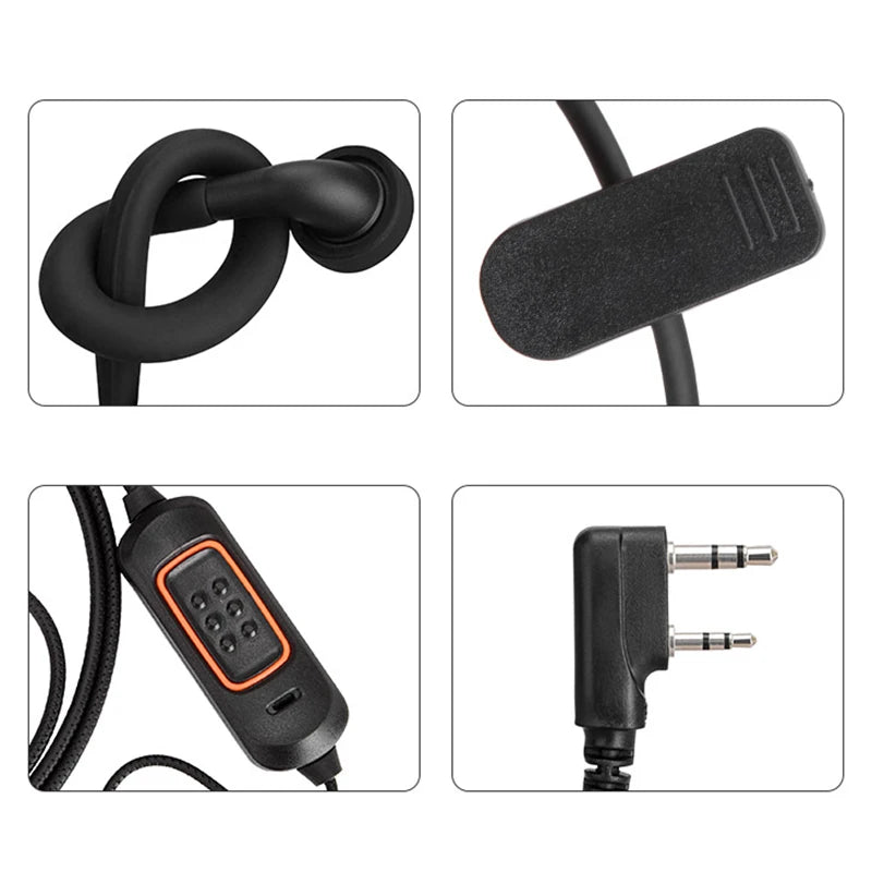 New Baofeng 780 Headset Mic earphone For BaoFeng UV-5R UV-5RH UV-21 PRO Quansheng UV-K6 Walkie Talkie Two Way Radio Accessories