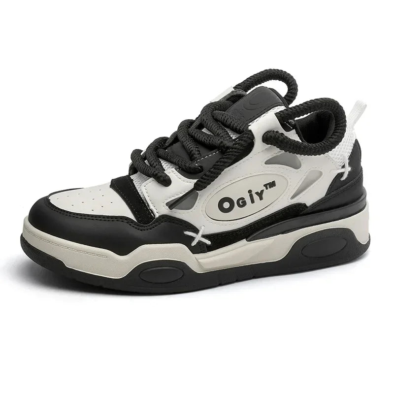 Platform Korean Sneakers for Men Running Shoes Walking Comfortable Male Casual Lace Up Vulcanized Shoes Chunky Sneakers 2025 New