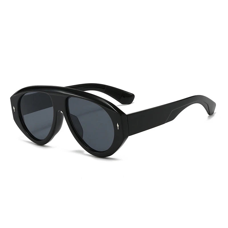SO&EI Retro Pilot Women Sunglasses Fashion Blue Green Shades UV400 Men Rivets Punk Outdoor Sun Glasses