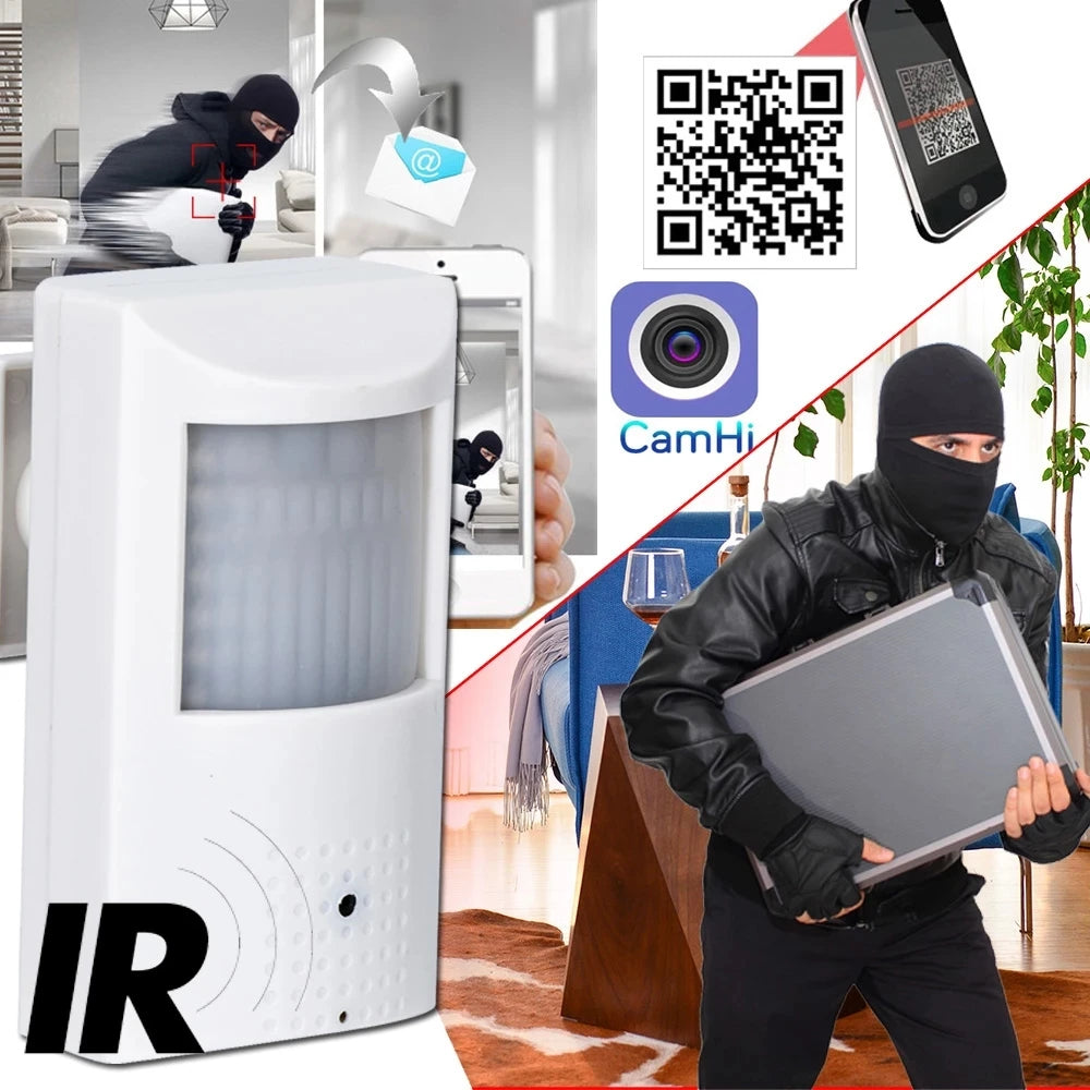Indoor PIR WiFi Camera 940 Night Vision Pinhole Security Covert Wireless CCTV 2-Way Audio Invisible Lens Surveillance Camhi APP