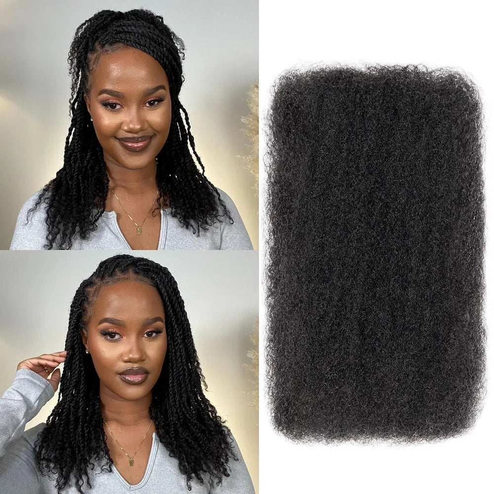 Brazilian Hair Afro Kinky Curly Wave 100% Human Hair Bulk For Braiding Twists Hair For Micro Twist Afro Kinky Hair Extension